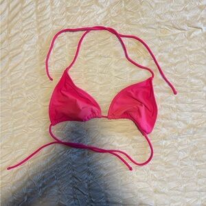Vibrant Pink Triangle Bikini Top